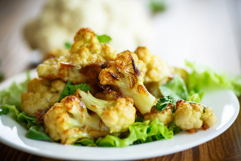Oven-Roasted Cauliflower with Garlic, Olive Oil and Lemon Juice